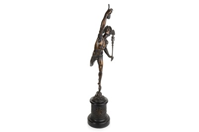 Lot 1323 - LARGE BRONZE FIGURE OF HERMES