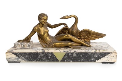 Lot 1333 - ART DECO GILT METAL FIGURE GROUP