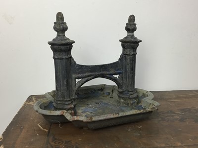 Lot 450 - VICTORIAN CAST IRON BOOT SCRAPER ON STAND