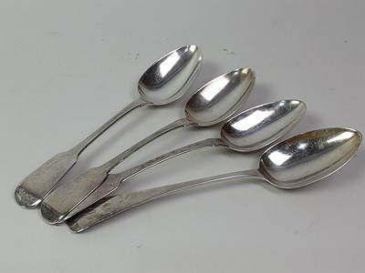 Lot 643 - GROUP OF FOUR SILVER SPOONS