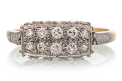 Lot 575 - DIAMOND TWO ROW RING