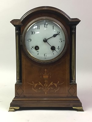 Lot 67 - FRENCH MAHOGANY MANTEL CLOCK