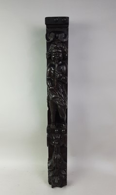 Lot 1343 - TWO CARVED OAK ARCHITECTURAL OR FURNITURE FRAGMENTS