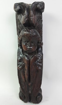 Lot 1343 - TWO CARVED OAK ARCHITECTURAL OR FURNITURE FRAGMENTS