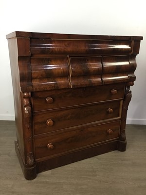 Lot 6 - VICTORIAN MAHOGANY OGEE CHEST