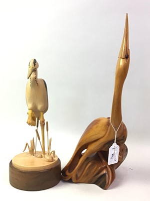 Lot 85 - CARVED WOOD FIGURE OF A PANGOLIN