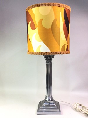Lot 137 - PLATED CORINTHIAN COLUMN CANDLESTICK LAMP
