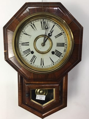 Lot 143 - VICTORIAN ROSEWOOD WALL CLOCK