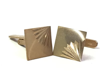Lot 155 - PAIR OF NINE CARAT GOLD CUFFLINKS