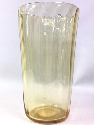 Lot 203 - AMBER GLASS VASE IN THE MANNER OF WHITEFRIARS