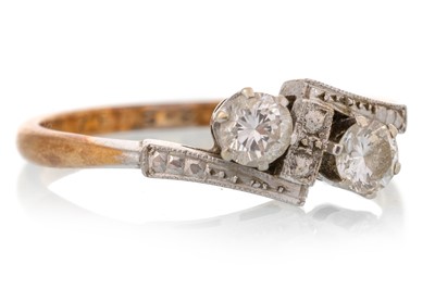 Lot 597 - DIAMOND TWO STONE RING