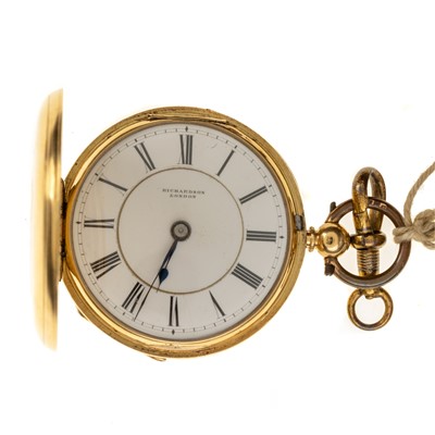 Lot 830 - EIGHTEEN CARAT GOLD FULL HUNTER POCKET WATCH