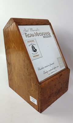 Lot 1354 - ABEL MORRALL'S FLORA MACDONALD NEEDLES, OAK ADVERTISING CABINET