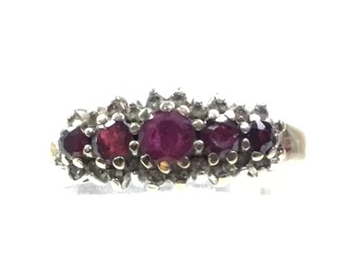 Lot 221 - RUBY AND DIAMOND DRESS RING