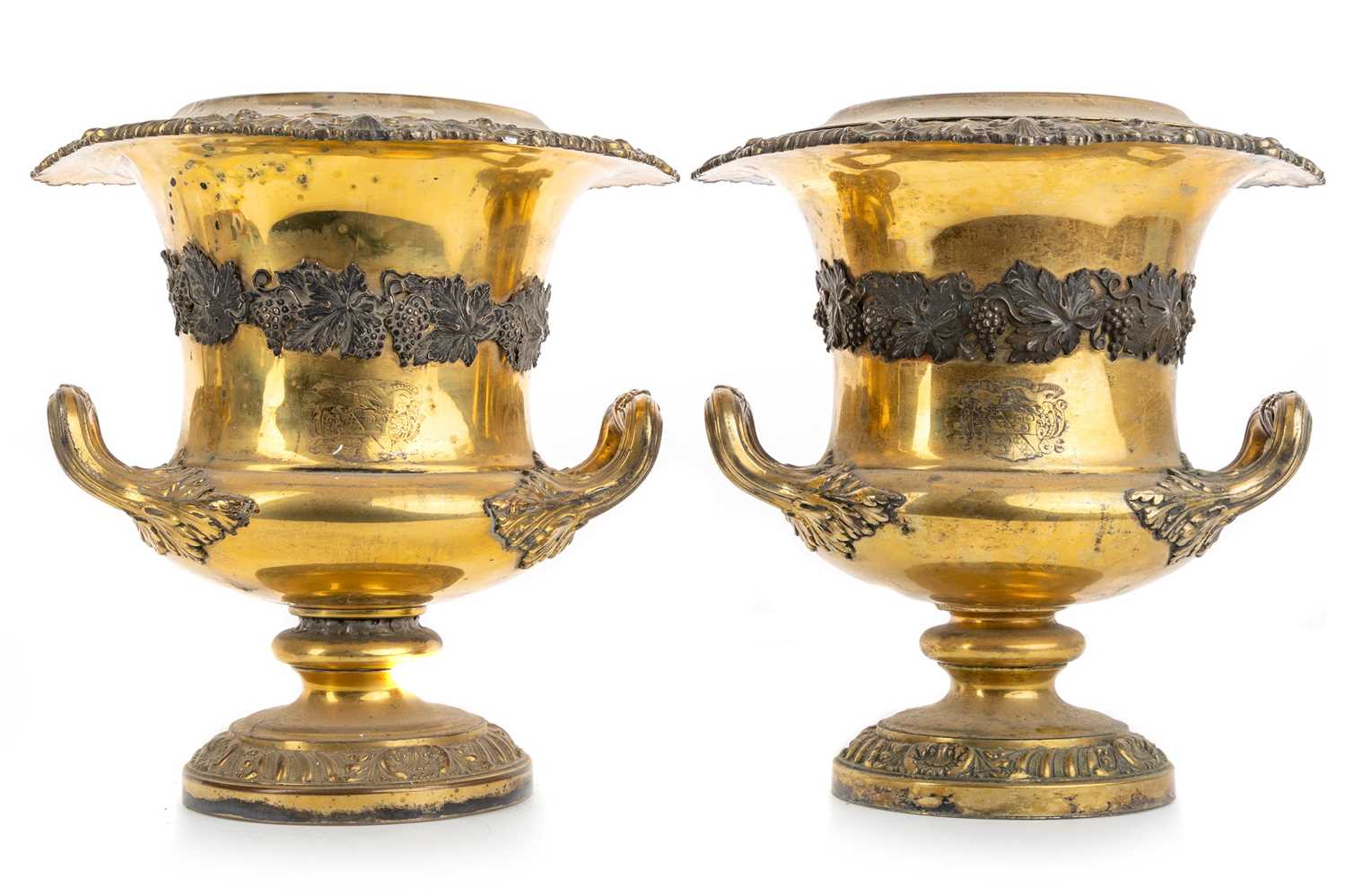 Lot 1360 - PAIR OF VICTORIAN BRASS WINE COOLERS