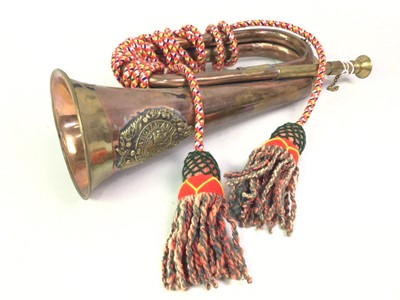 Lot 224 - COPPER AND BRASS REGIMENTAL BUGLE