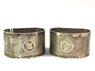 Lot 219 - TWO SILVER NAPKIN RINGS