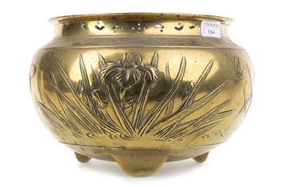 Lot 1364 - ARTS & CRAFTS BRASS PLANTER