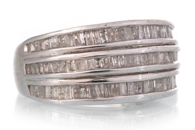 Lot 650 - DIAMOND THREE ROW BAND