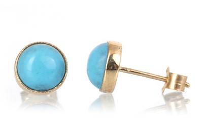 Lot 654 - PAIR OF TURQUOISE STUD EARRINGS