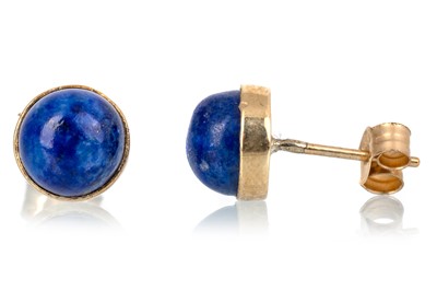 Lot 656 - PAIR OF LAPIS LAZULI STUD EARRINGS