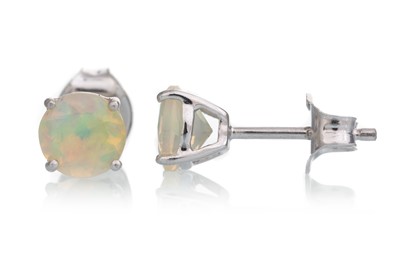 Lot 498 - PAIR OF OPAL STUD EARRINGS