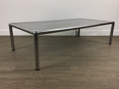 Lot 402 - MODERNIST CHROME AND GLASS COFFEE AND SIDE TABLES