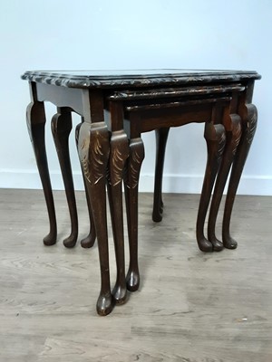 Lot 161 - NEST OF THREE MAHOGANY TABLES