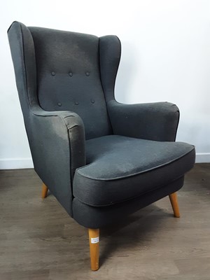 Lot 191 - MODERN WING BACKED ARMCHAIR