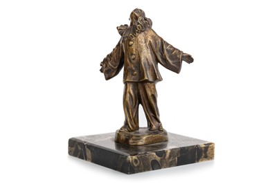 Lot 1368 - BRONZE PIERROT FIGURE