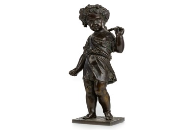 Lot 1371 - BRONZE FIGURE OF A BACCHINALIAN PUTTI