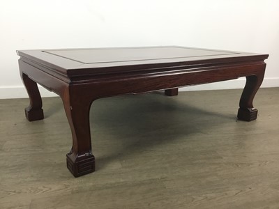Lot 402 - CHINESE STYLE HARDWOOD COFFEE TABLE