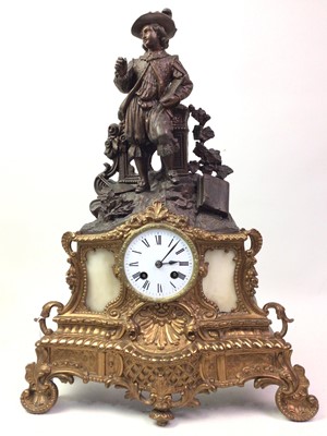 Lot 407 - FRENCH STYLE FIGURAL MANTEL CLOCK