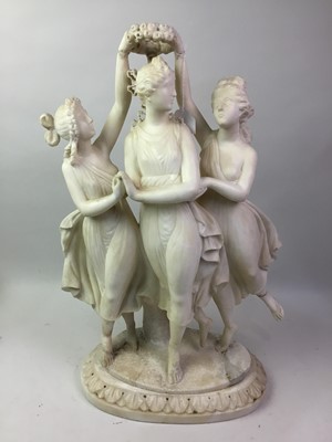 Lot 295 - MARBLE FIGURE GROUP OF THE THREE GRACES
