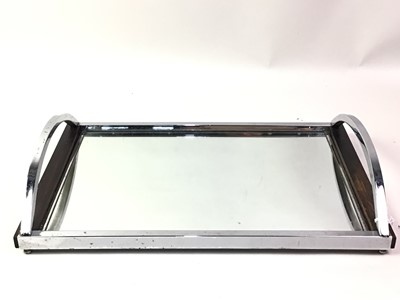 Lot 437 - ART DECO STYLE CHROME FINISHED MIRRORED SERVING TRAY