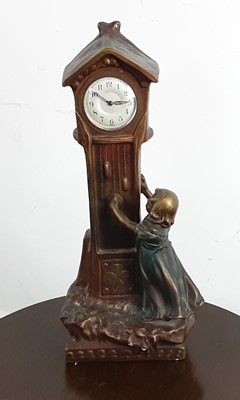 Lot 1037 - CONTINENTAL ART NOUVEAU CERAMIC MANTEL CLOCK