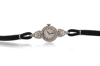 Lot 838 - ART DECO DIAMOND SET COCKTAIL WATCH