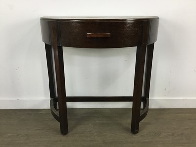 Lot 524 - OAK DEMI LUNE SIDE TABLE