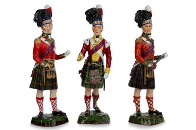 Lot 1380 - SITZENDORF, THREE MILITARY FIGURES