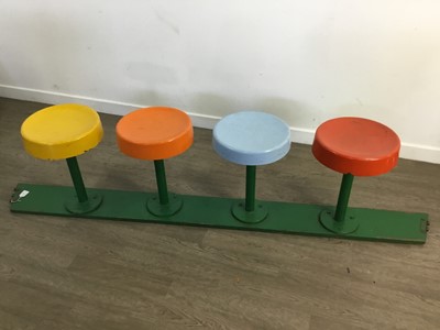 Lot 83 - SET OF FOUR FAIRGROUND BINGO BUTTON STOOLS