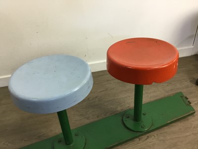 Lot 83 - SET OF FOUR FAIRGROUND BINGO BUTTON STOOLS