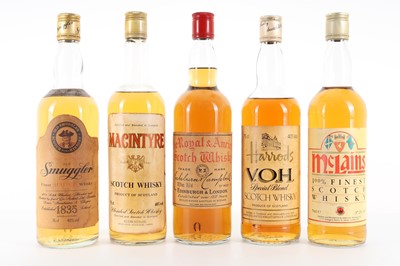 Lot 258 - 5 BOTTLES OF BLENDED WHISKY FROM THE 1970S AND 1980S