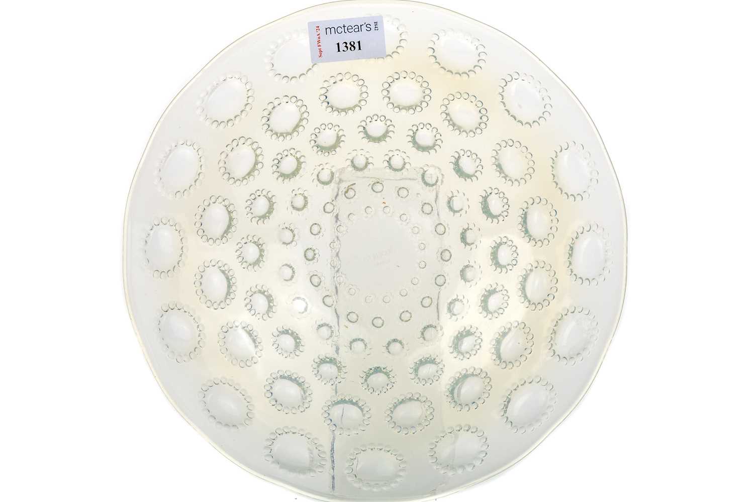 Lot 1381 - LALIQUE FRANCE, OPALESCENT GLASS DISH