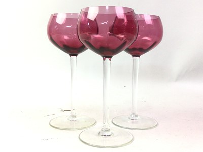 Lot 537 - GREEN GLASS CRYSTAL DECANTER