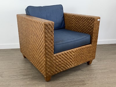 Lot 672 - PAIR OF WICKER ARMCHAIRS