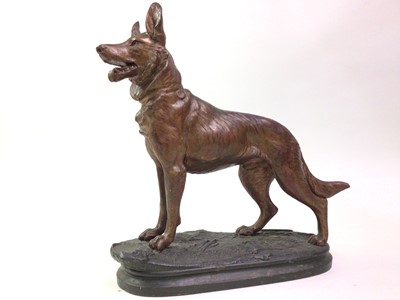 Lot 585 - BRONZED SPELTER ALSATION