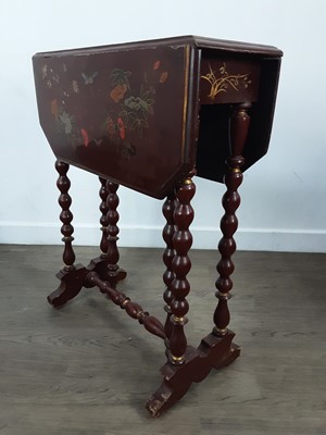 Lot 667 - OAK DROP LEAF GATE LEG TEA TABLE