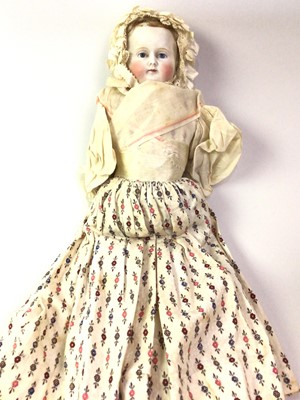 Lot 181 - MID 19TH CENTURY FRENCH BISQUE HEADED DOLL