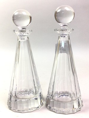 Lot 497 - PAIR OF VILLEROY & BOCH GLASS BOTTLES WITH STOPPERS