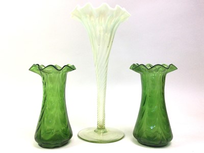 Lot 486 - ART NOUVEAU VASELINE GLASS VASE